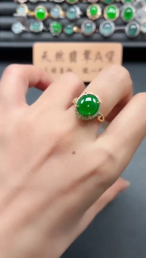 银S925镶嵌戒指翡翠111