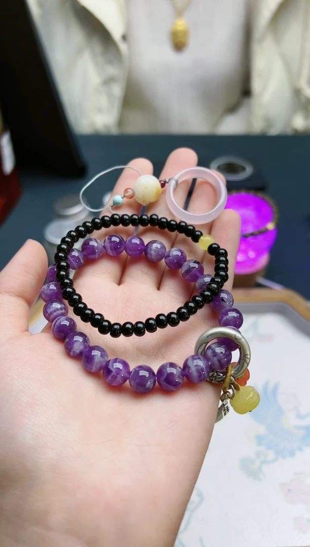 【闪购商品】紫晶手串未镶嵌梦幻紫水晶手串套装*1 YX