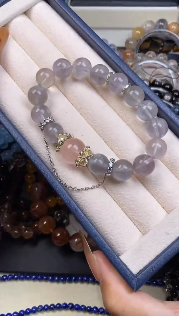 未镶嵌手串水晶萤石diy