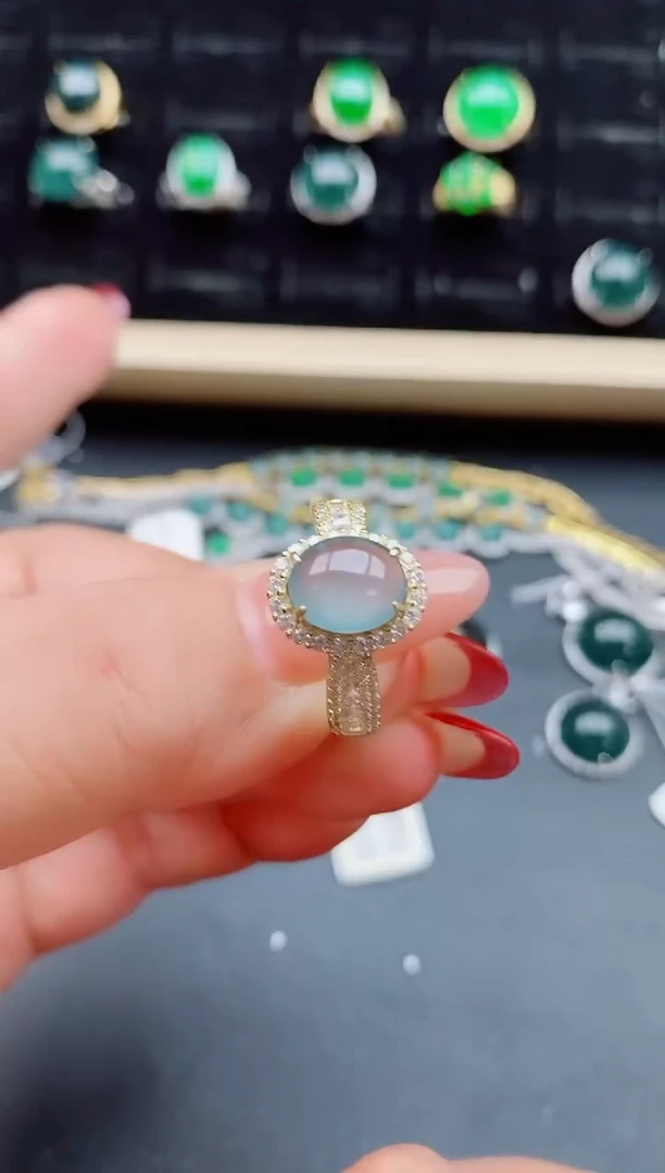 【闪购商品】翡翠戒指银S925镶嵌08058501