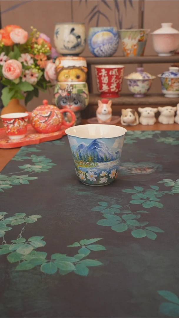 石一 阿勒泰雪景花口手握杯