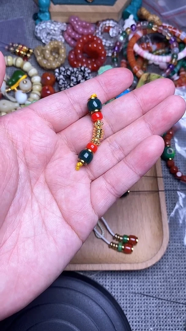 手工艺品琉璃红绿万能轴 一组发