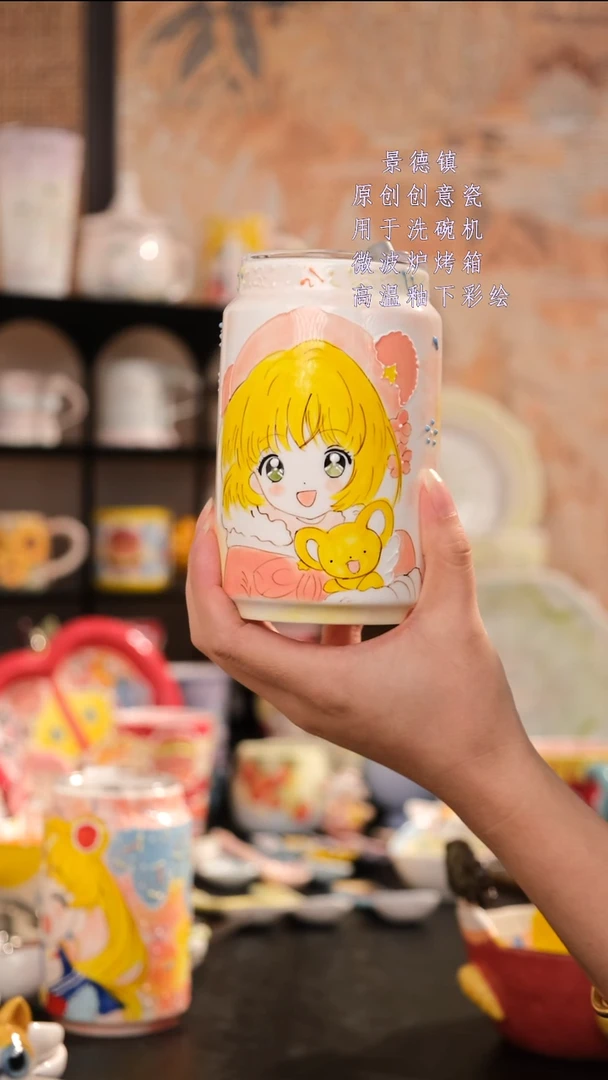 摆件景德镇手工手绘设计师款