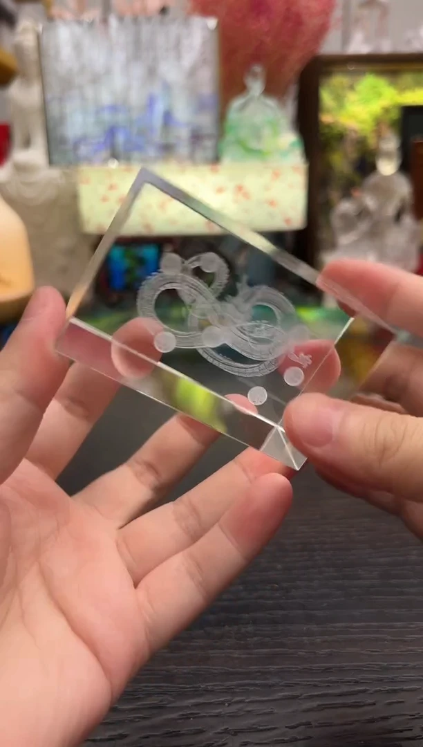 水晶玻璃七龙珠盖置+香插铜配件