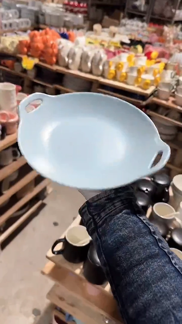 陶瓷双耳盘微瑕 凑满20元包邮