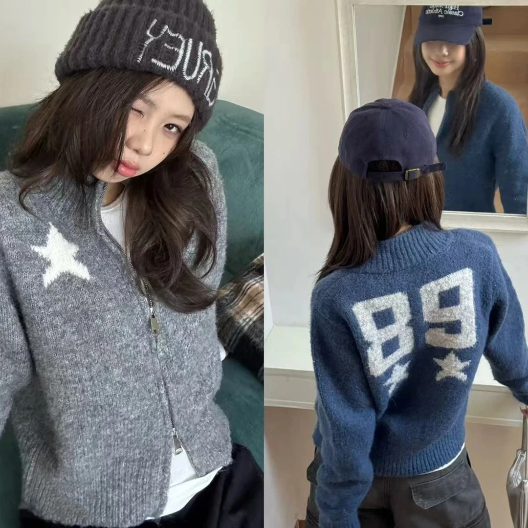 【星星毛衣】秋冬数字星星羊毛拉链毛衣Z 9563#