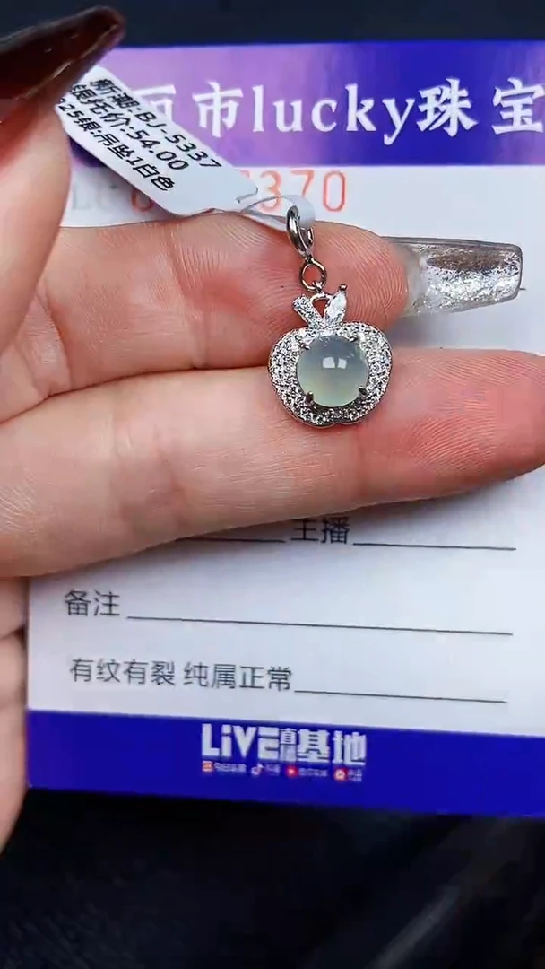 颈饰银S925镶嵌翡翠8370