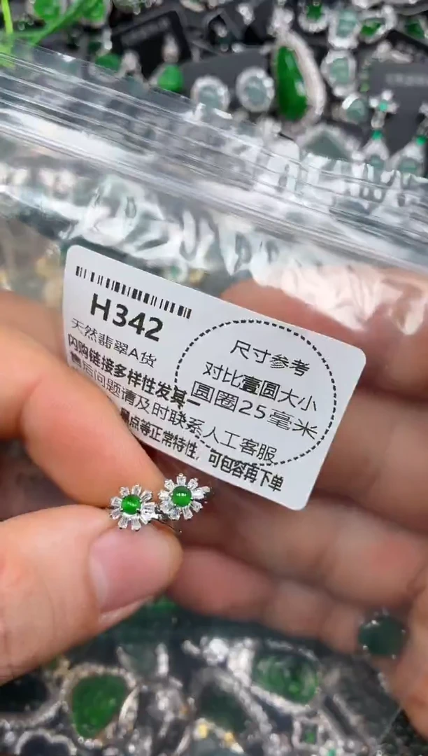 颈饰未镶嵌翡翠H342耳扣