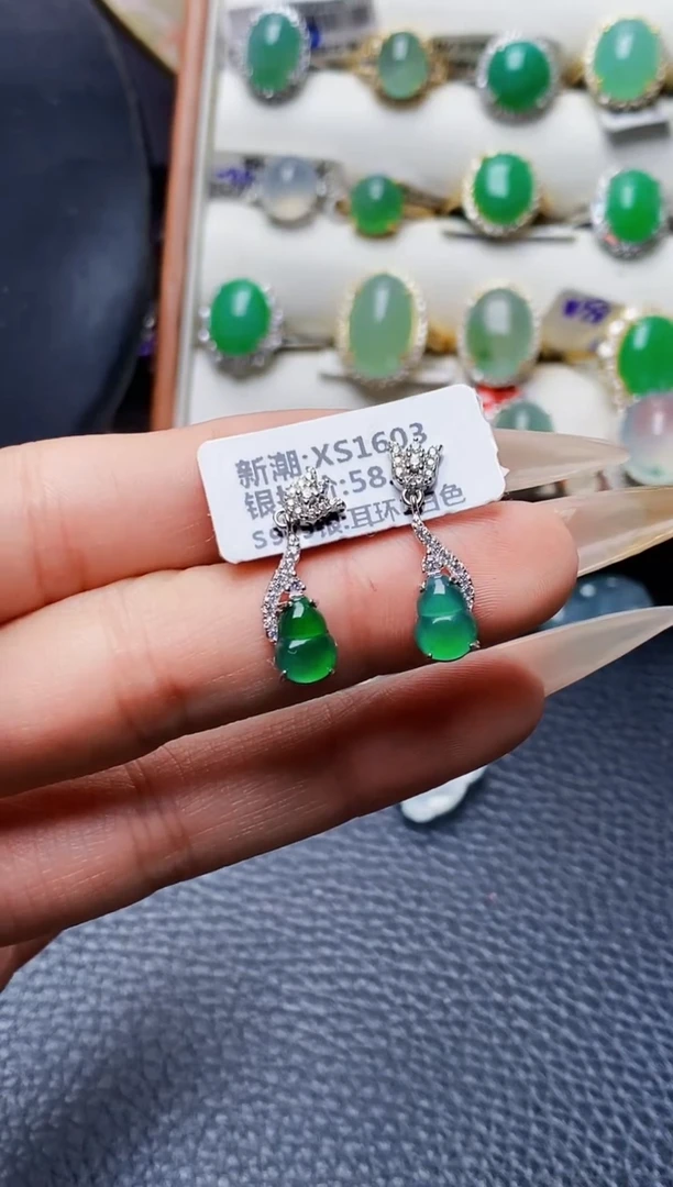 银S925镶嵌戒指翡翠3180