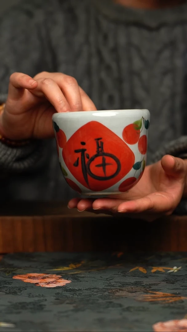 瓷片釉下彩手工手绘同款