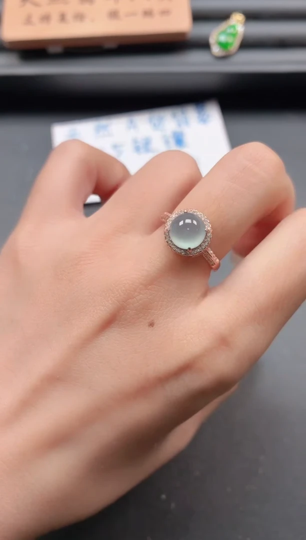 银S925镶嵌戒指翡翠11