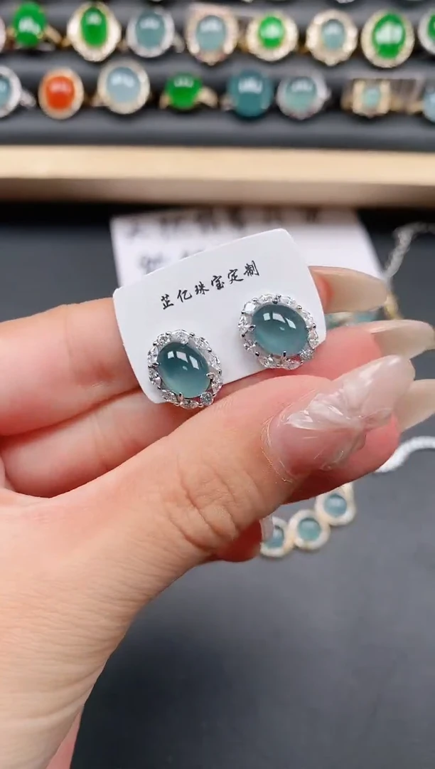 翡翠戒指银S925镶嵌1111