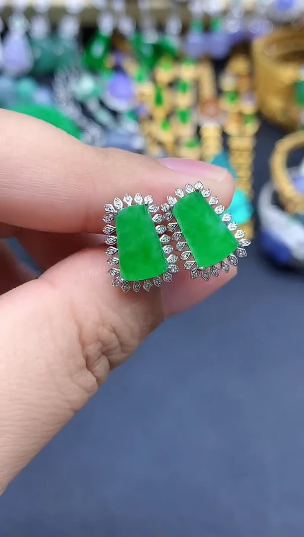 18K金镶嵌翡翠耳饰626-中国好珍宝
