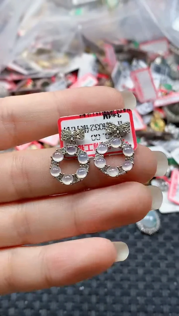 银S925镶嵌戒指翡翠天然A货缅甸翡翠