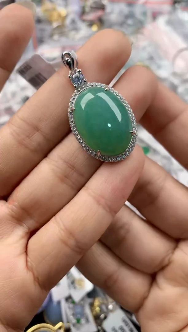银S925镶嵌戒指翡翠222----2