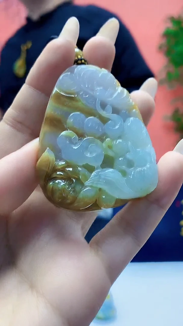 未镶嵌定制翡翠5060ty-毛货挂件152