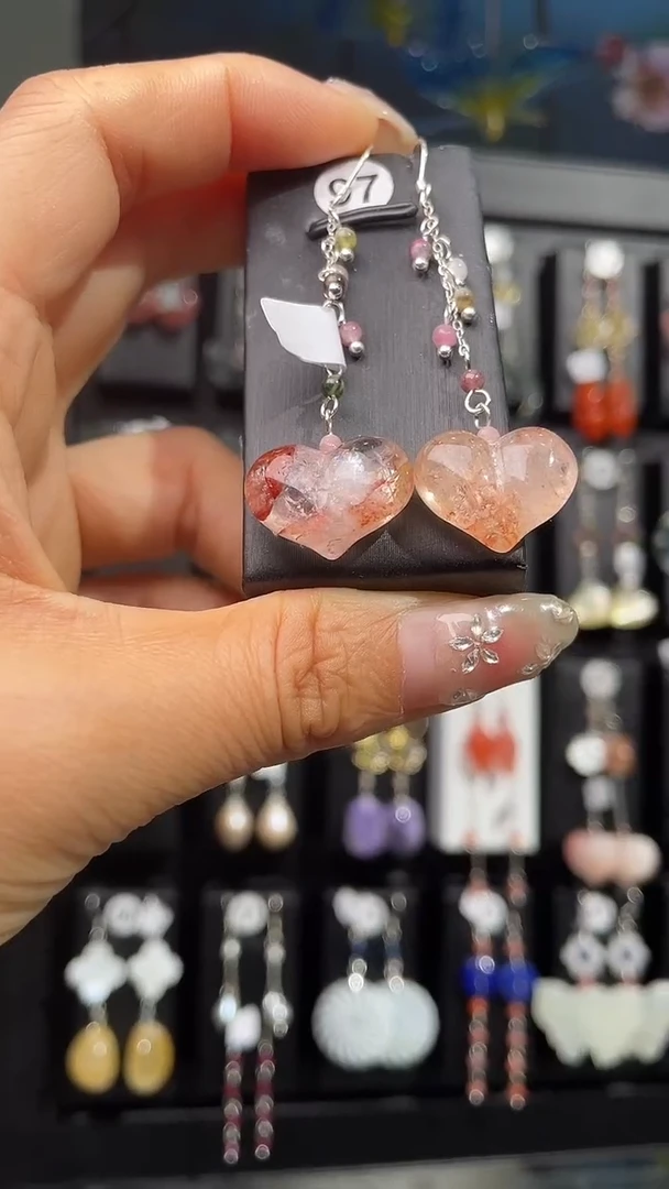 银S925镶嵌耳饰紫晶苹****子苹果味的橘子