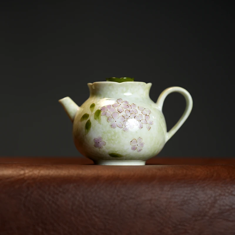 中式 紫色花花铃兰壶茶壶球孔过滤泡茶器1壶2杯 福利q114