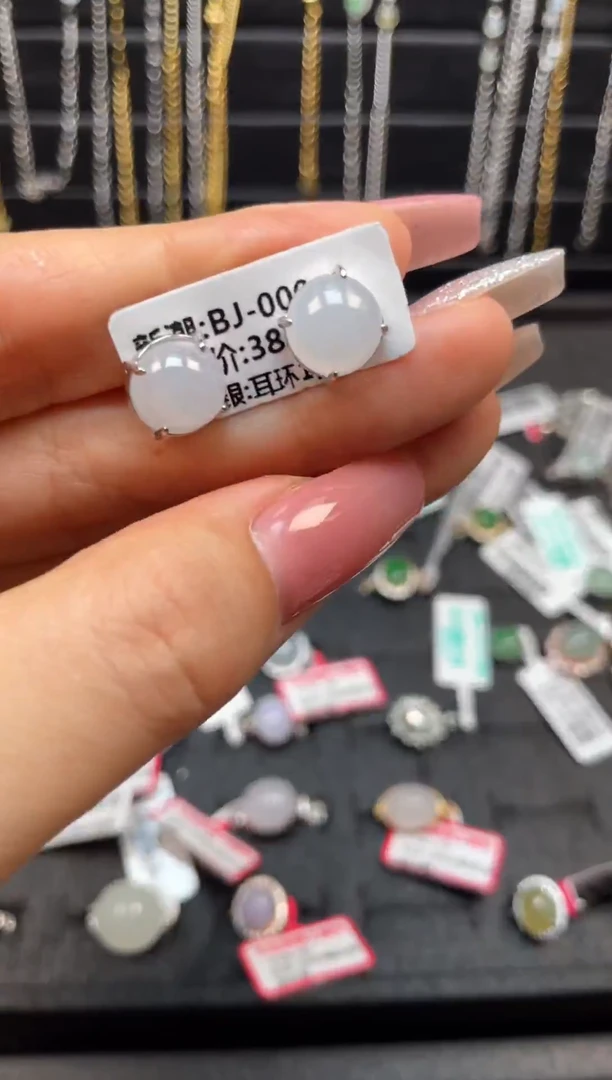银S925镶嵌戒指翡翠天然翡翠A货