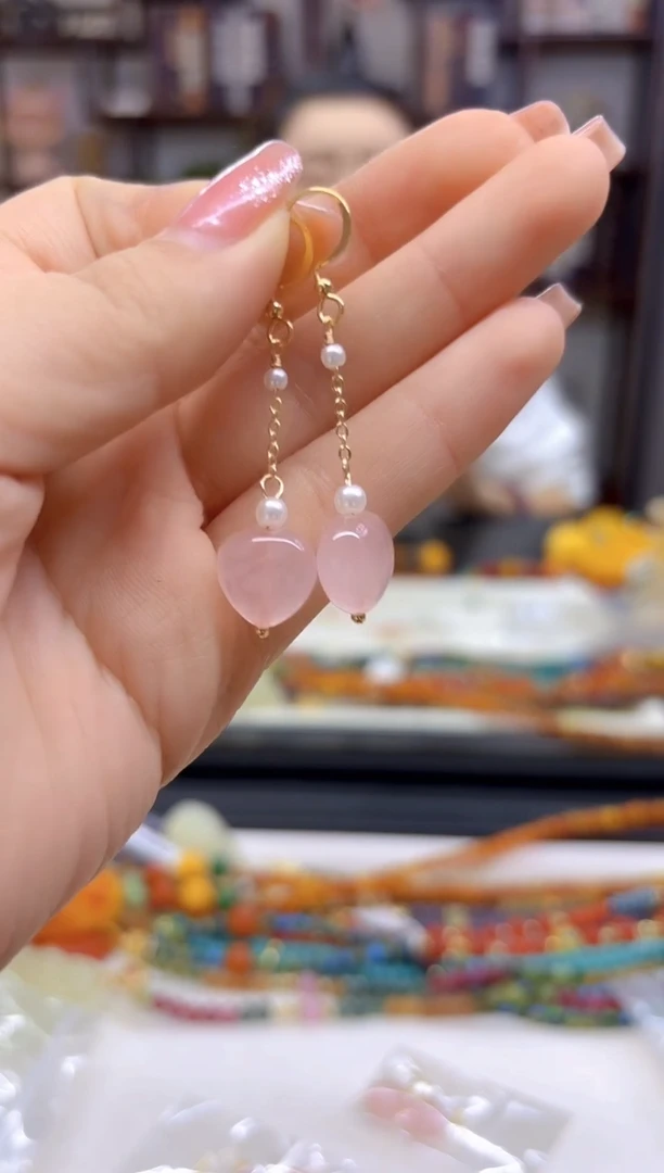 【闪购商品】水晶耳饰14K金镶嵌耳坠E669