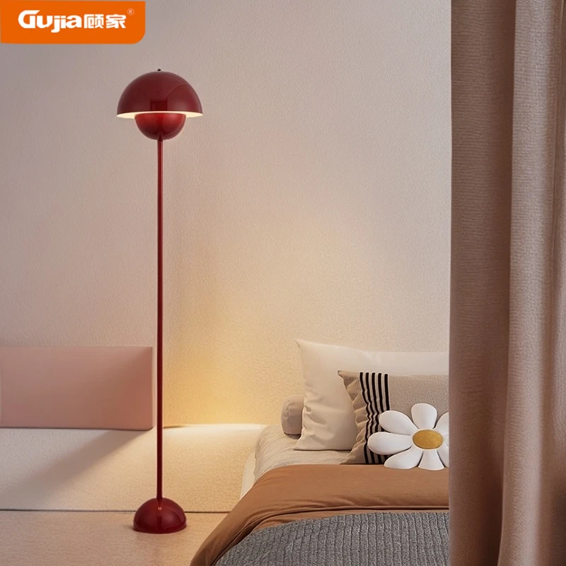 顾家法式奶油风落地灯沙发旁客厅立式氛围灯卧室床头设计师花苞灯