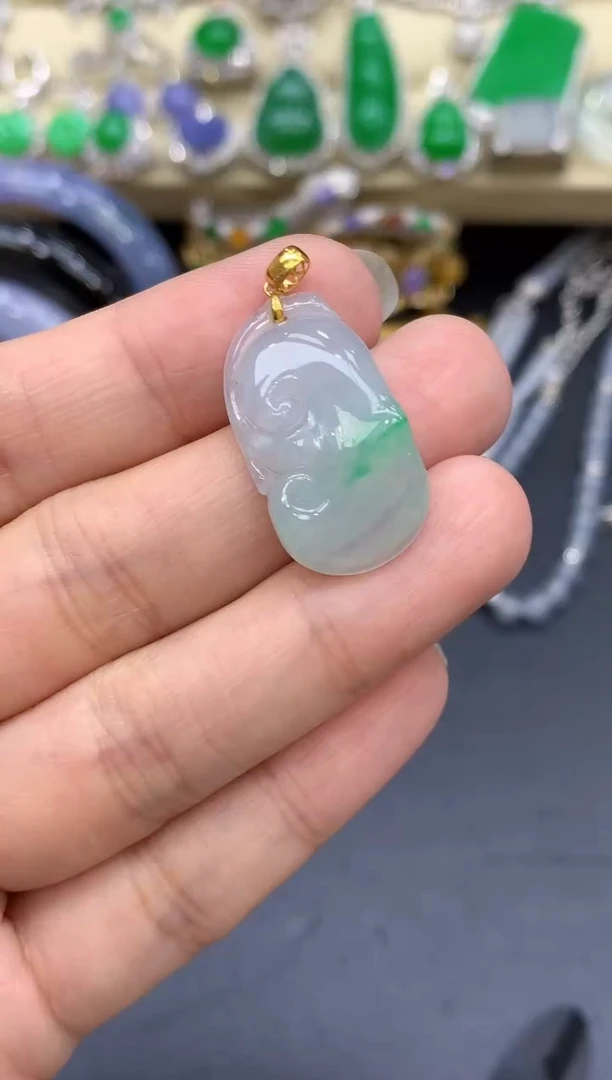 颈饰18K金镶嵌翡翠115-中国好珍宝