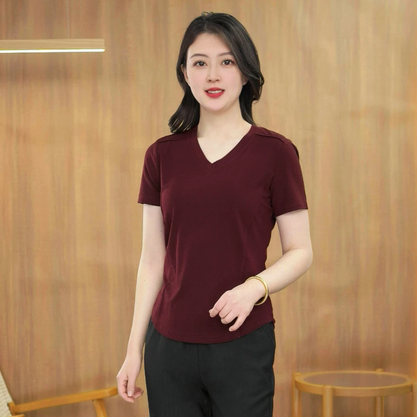 夏季新款短袖弹力棉T恤透气打底短袖打底衫