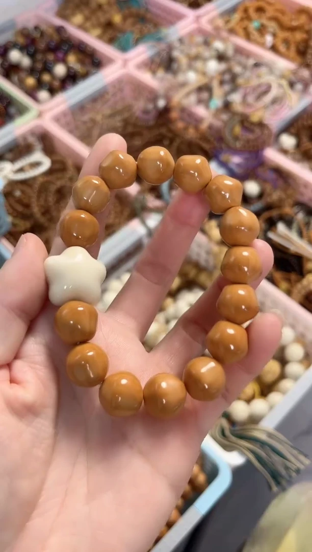 手串菩提根/象牙果猴头星星手串  14mm