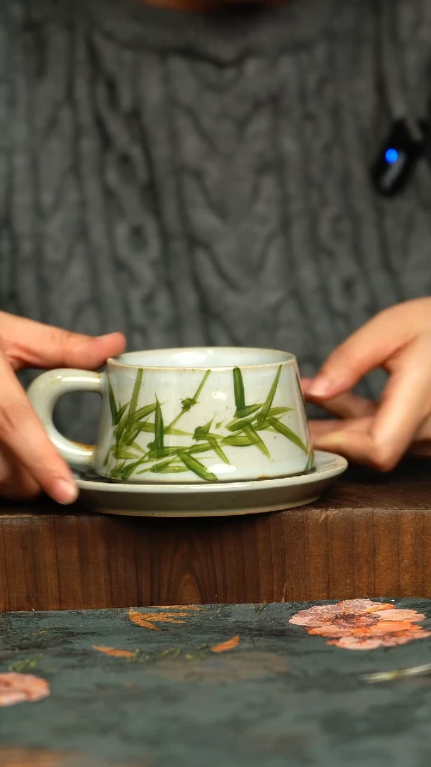 杯釉下彩手工手绘同款陶器