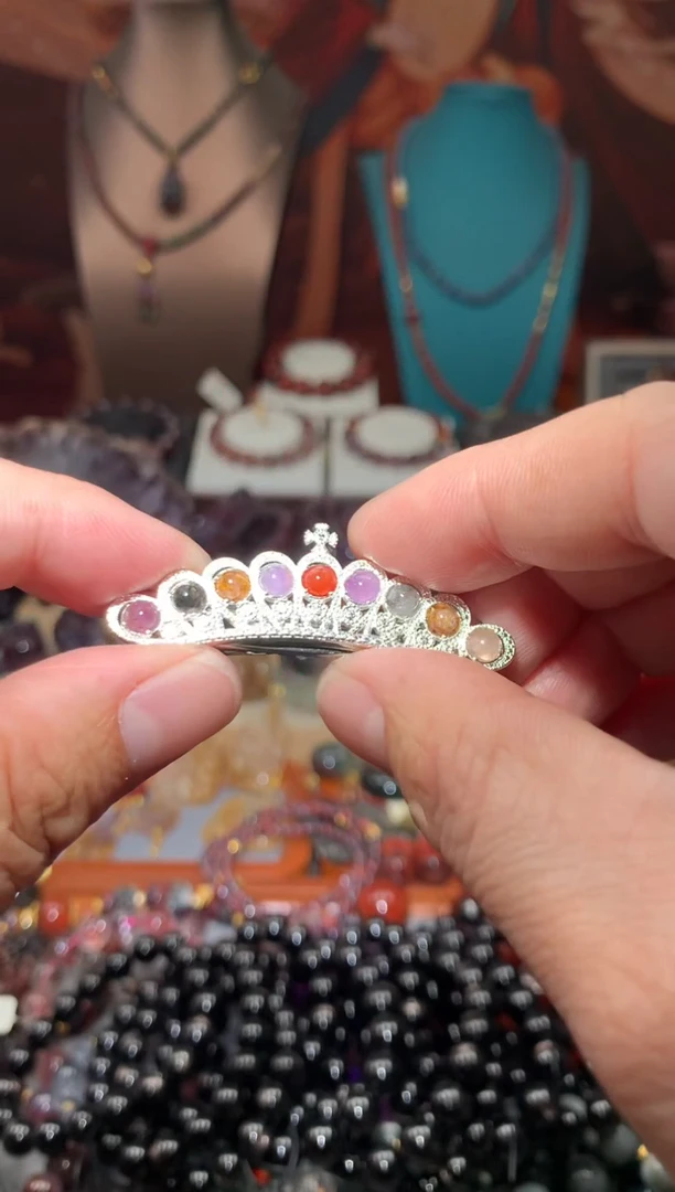 未镶嵌珠宝半成品水晶?****?极光皇冠发卡