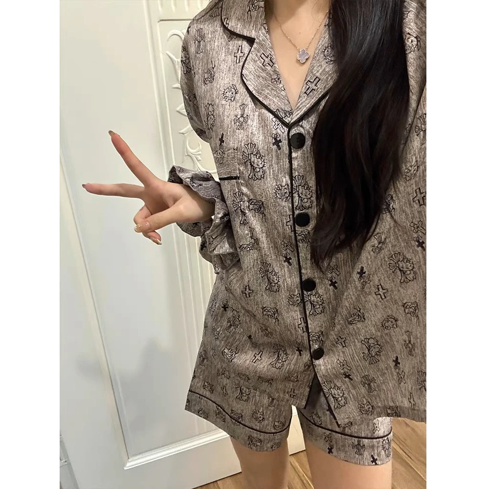 新款冰丝邪恶KT高级睡衣居家服短裤短袖网红爆款可外穿家居服女