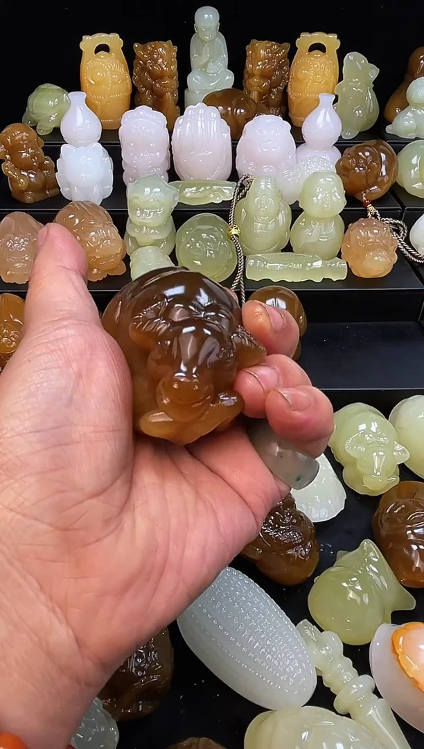 偶**玩昆仑山料手把观赏