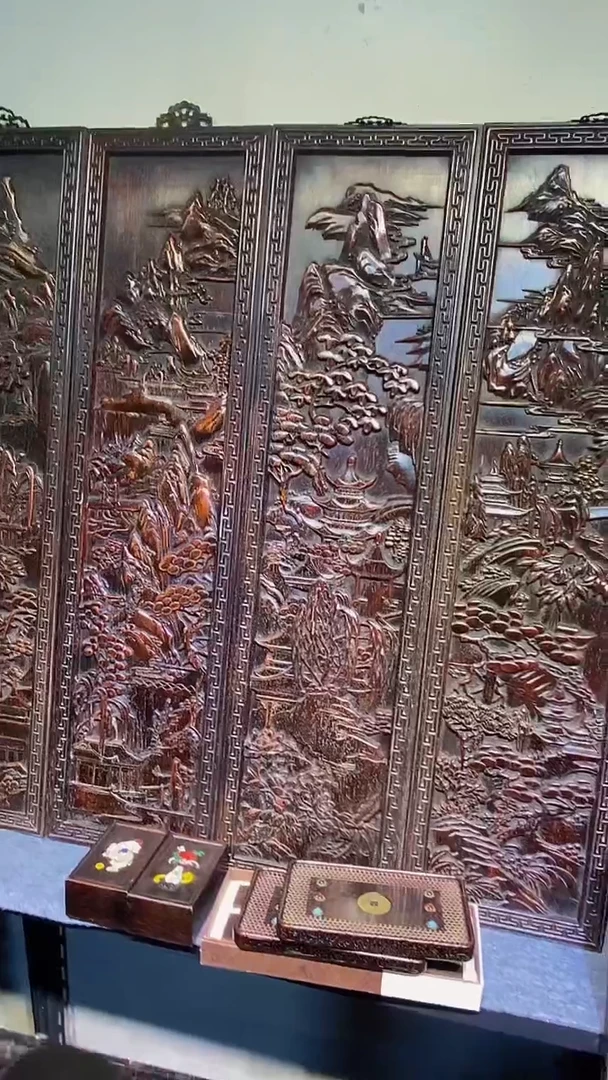 木紫檀雕刻一物一拍