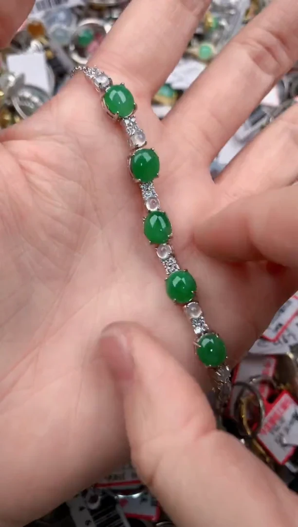 银S925镶嵌戒指翡翠15            5