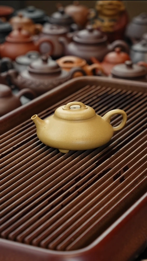 茶壶紫砂梨皮本绿葫芦娃浮力