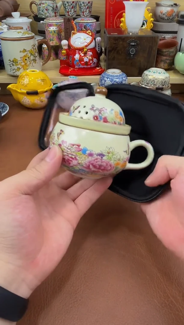 陶瓷茶具摆件旅行套组
