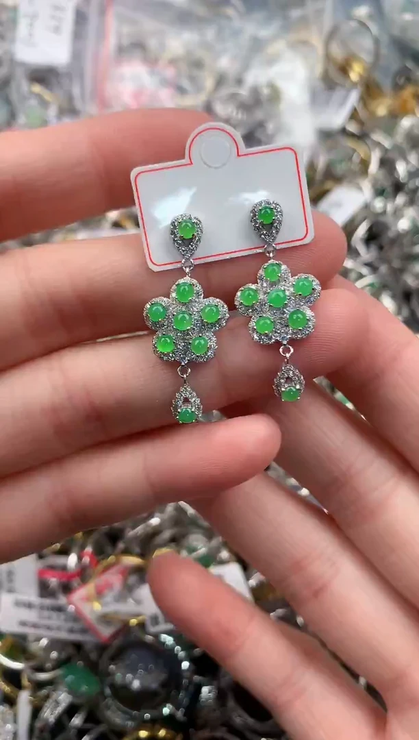 银S925镶嵌戒指翡翠777                 2