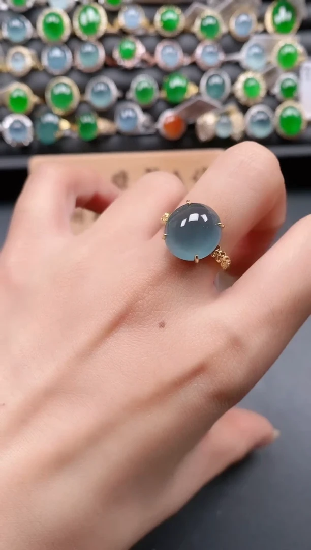 银S925镶嵌戒指翡翠11