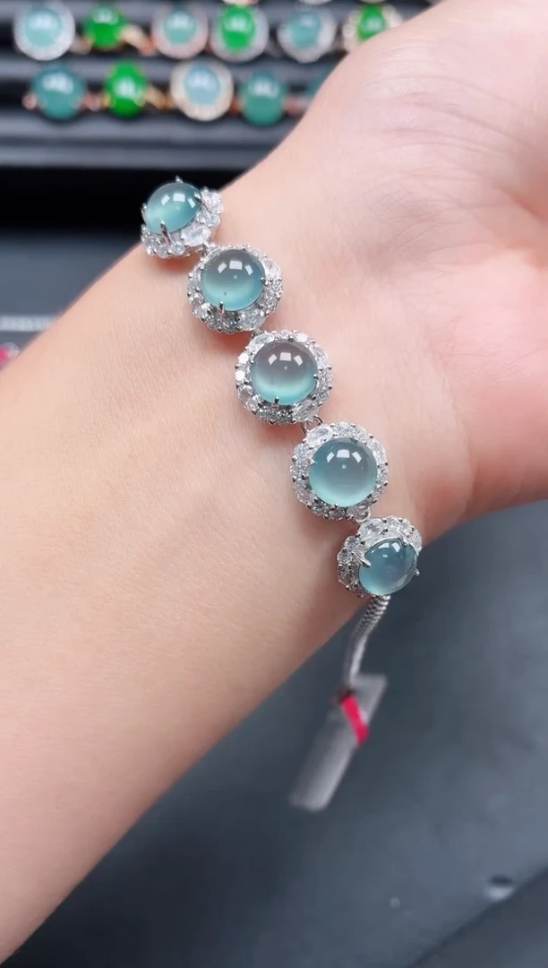 翡翠戒指银S925镶嵌1111