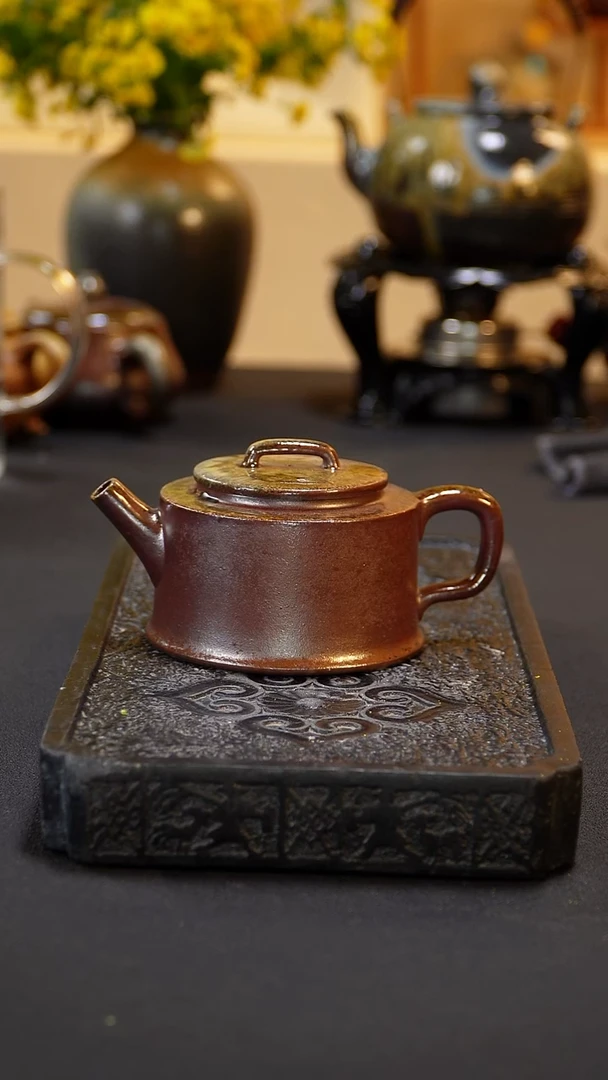 茶壶紫砂纯自然柴烧