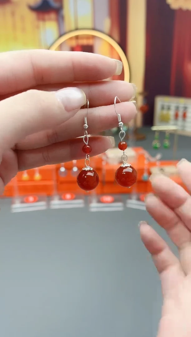 未镶嵌耳钉玛瑙/玉髓409