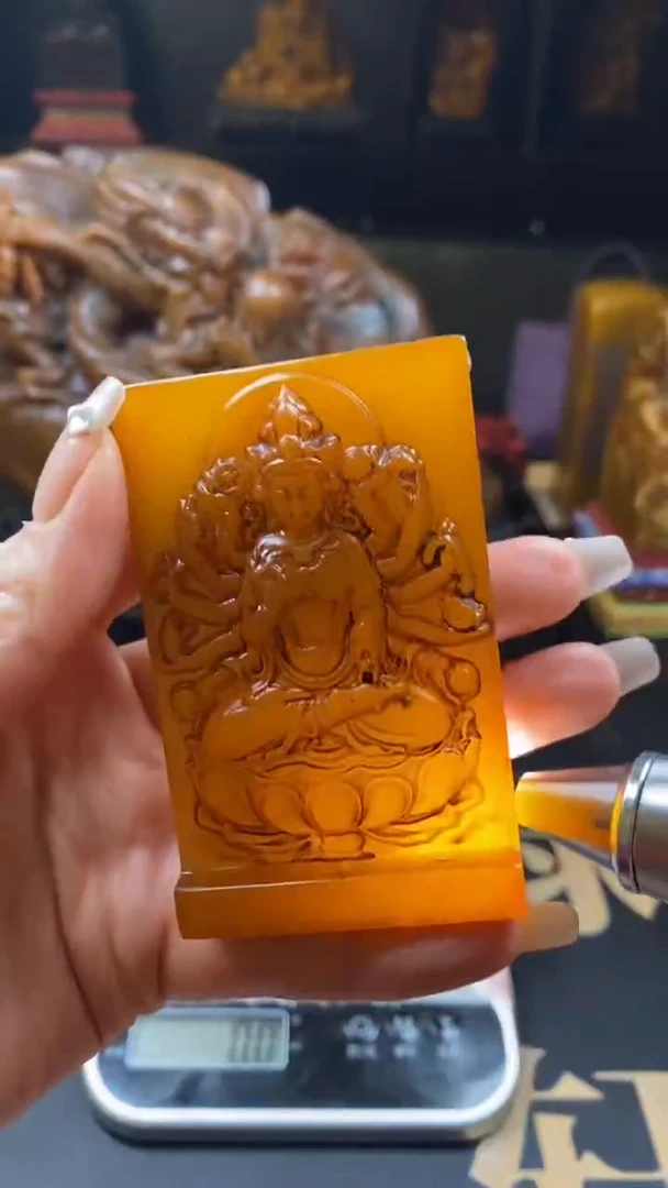 【闪购商品】寿山石印石田黄千手观音牌