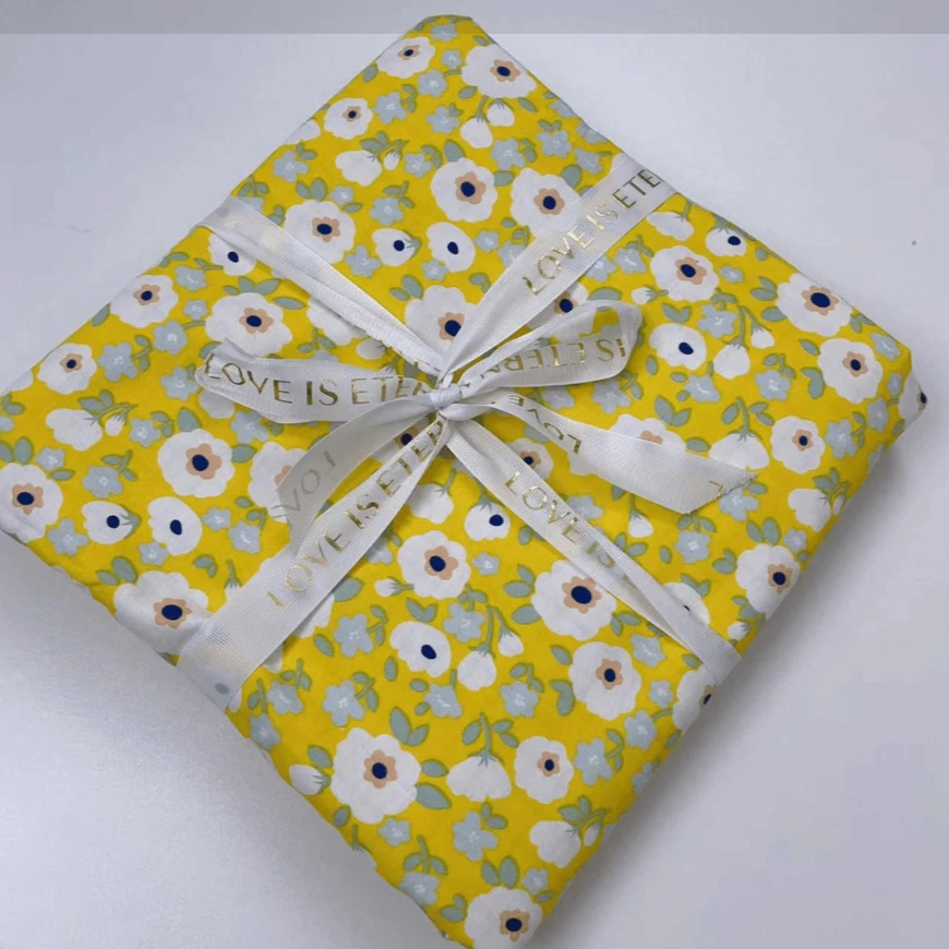 纯棉斜纹被罩--小碎花黄色