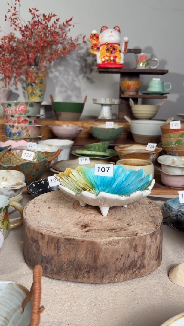 陶瓷20手作粗陶餐具1个装
