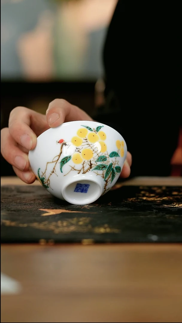7-18手工手绘枇杷茶杯