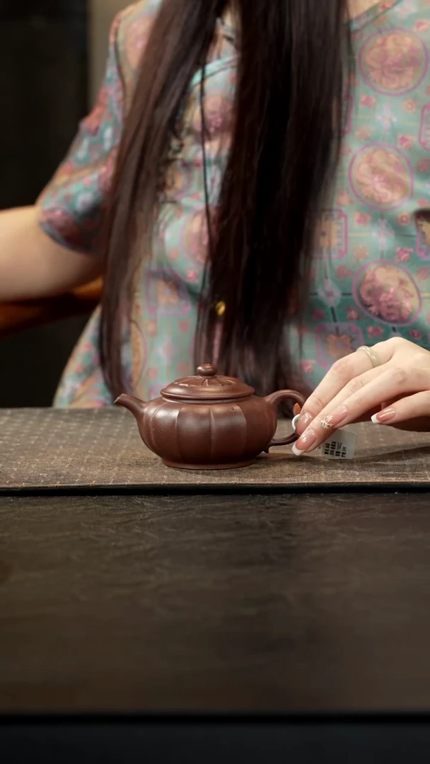 茶壶紫砂老紫泥华彩壶150cc