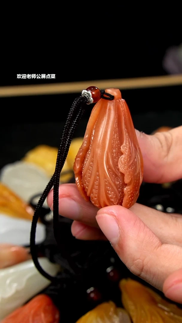 寿山石桃花石挂坠