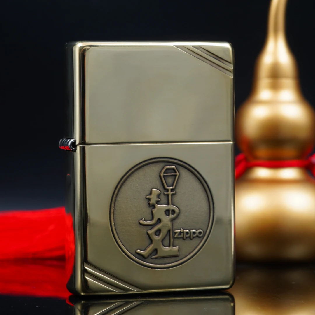 ZIPPO/之宝打火机 灯下醉汉1937黄铜切角 DYJ1