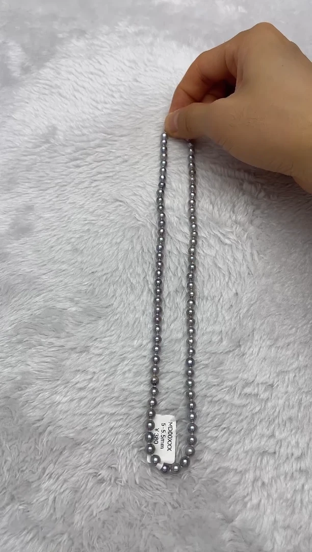 项链银S925镶嵌海水珍珠AK真多麻5-5.5mm