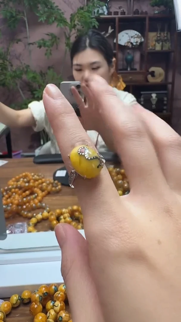 银S925镶嵌颈饰蜜蜡4772天然蜜蜡珠宝奇石全都保真